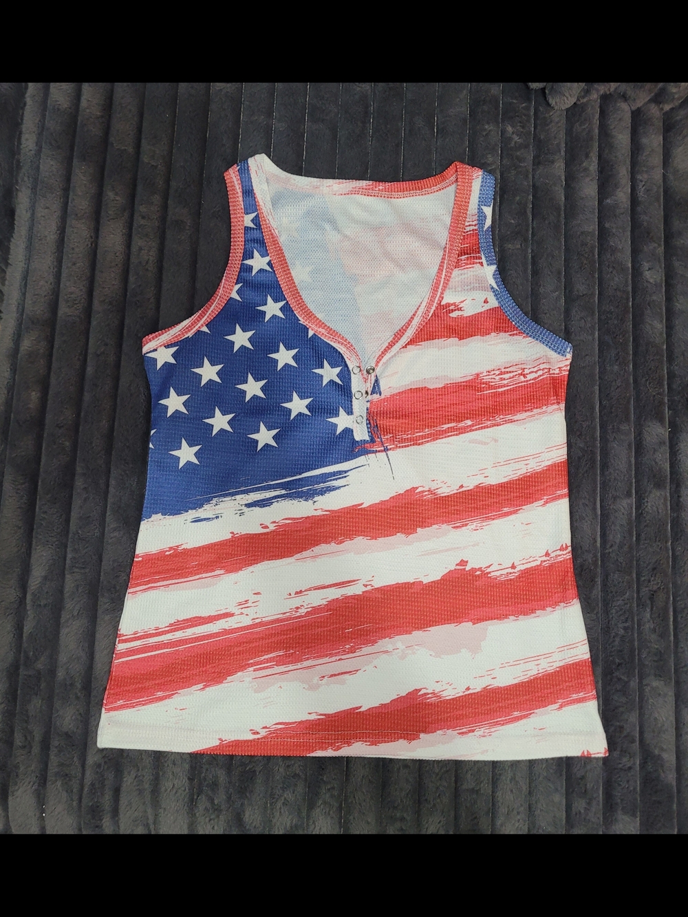 Patriotic American Flag Tank Top - Red White Blue